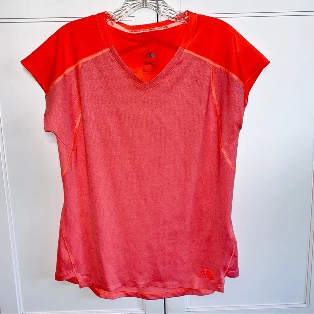 The North Face Florescent Orange T-shirt Mountain Athletics Medium Gorpcore - Picture 2 of 11